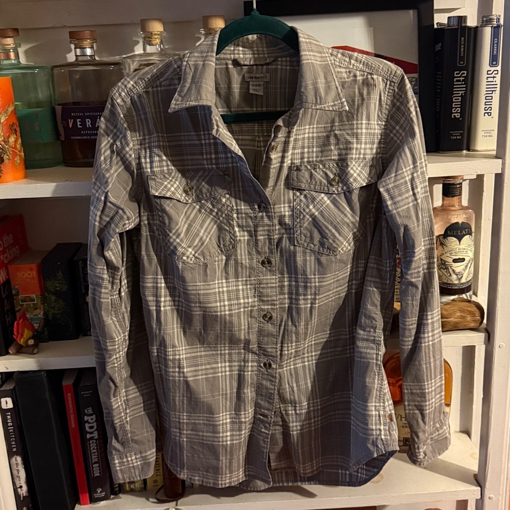 Carhartt Gray Plaid Button-Up Shirt